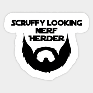 Scruffy Looking Nerf Herder Beard (Black) Sticker